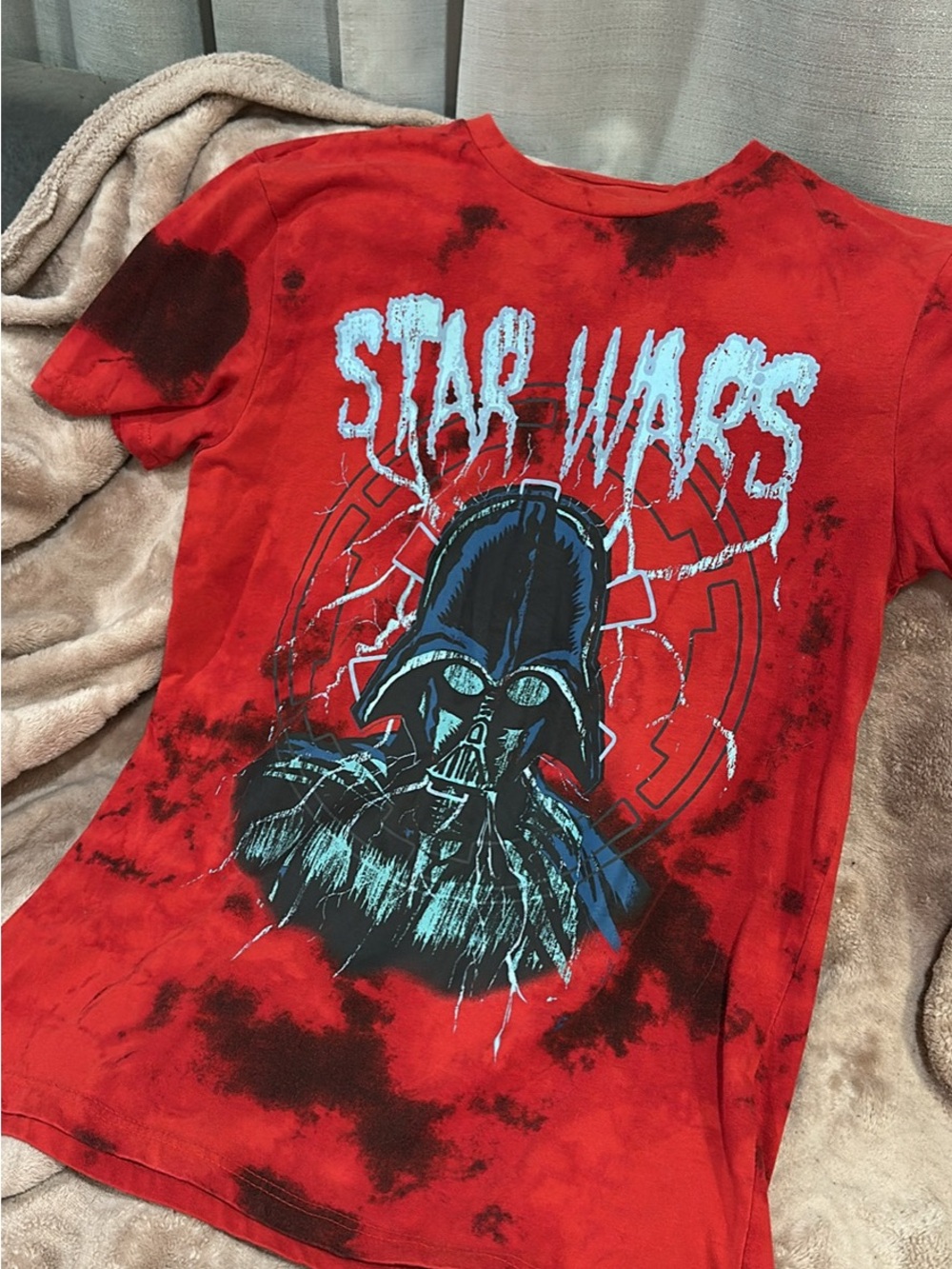 Star Wars Red and Black Kids Graphic Tee with Darth Vader Art